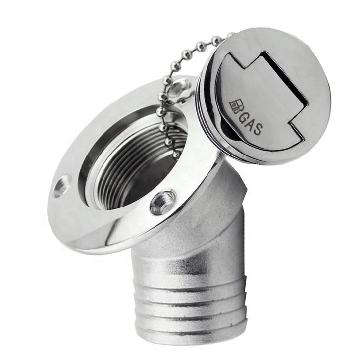 Marine Boat Yacht Hardware 45 Degree Stainless Steel 316 Cap GAS DIESEL FUEL WASTE WATER 38mm 50mm Deck Filler boat deck